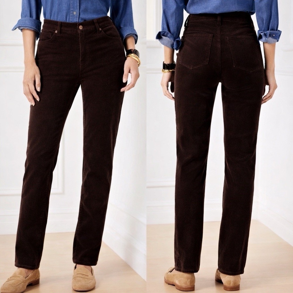 Talbots Heritage Corduroy Pants Womens 13 Dark Brown Straight